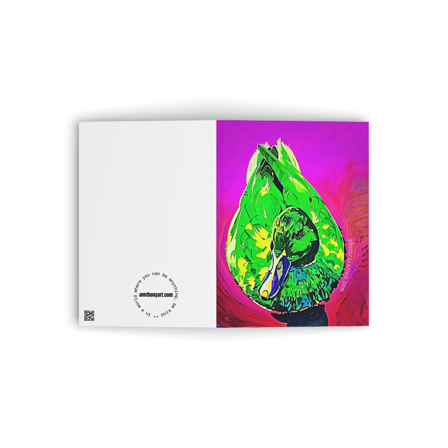 Neon Duck Blank Greeting Cards