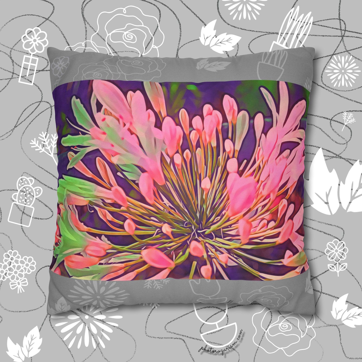Pink Floret Cushion Cover image 6