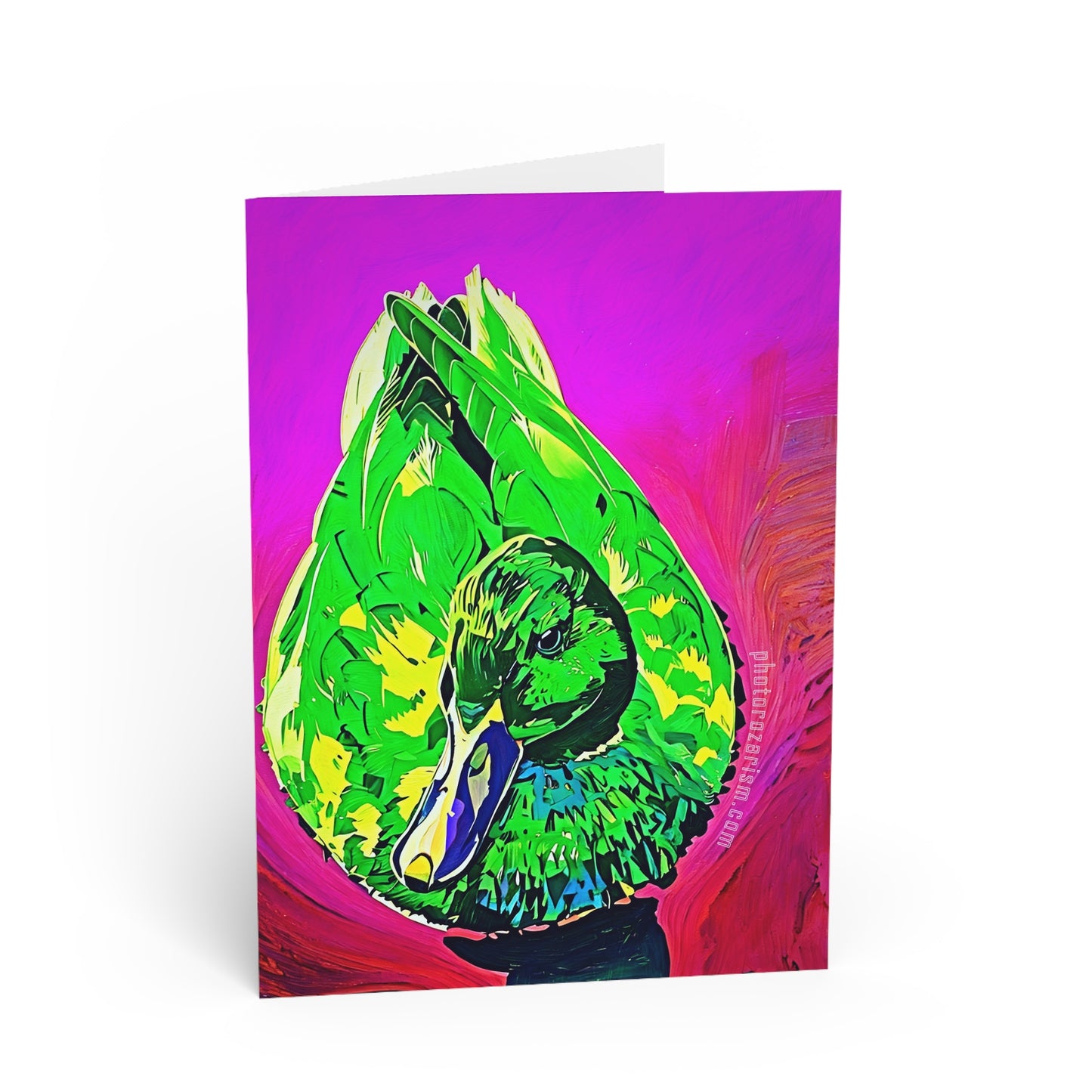 Neon Duck Blank Greeting Cards